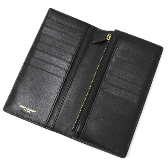 SAINT LAURENT YSL Cassandra Tiny Monogram Bifold Long Wallet Leather Black - Picture 7 of 9